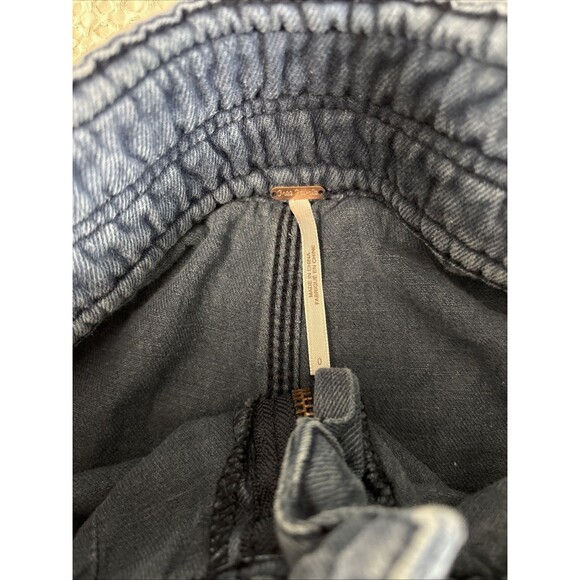 Free People Women's Denim Braided Waist Bohemian A-Line Mini Skirt Size 0 - Picture 5 of 6